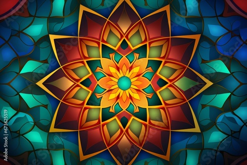 Decorative Islamic patterns in vibrant colors for Mawlid background