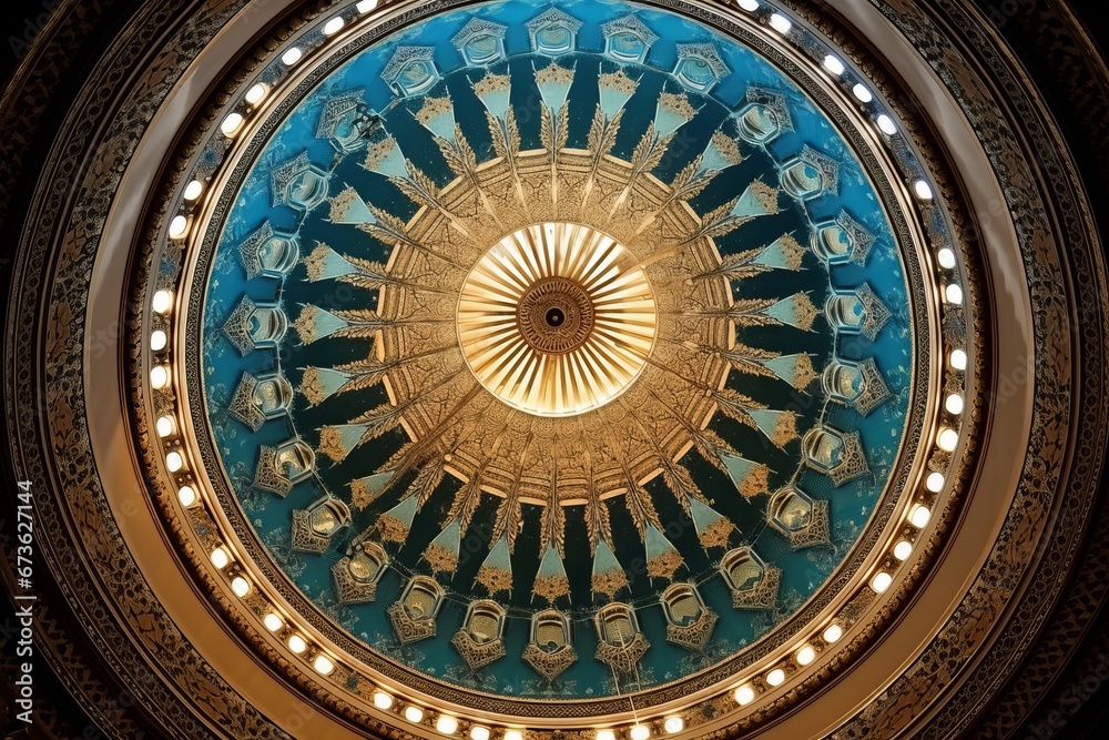 Obraz premium Mosque dome with space for writing. Islamic pattern