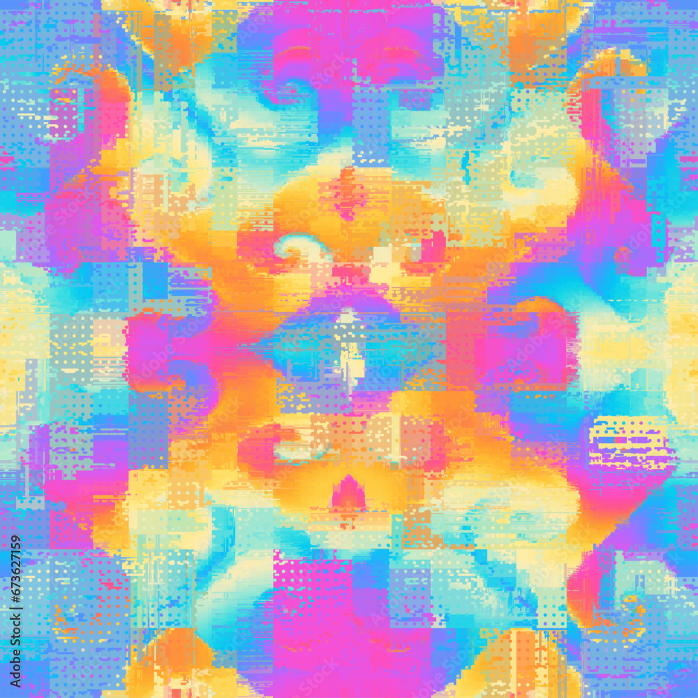 Vector image with imitation of grunge datamoshing texture. Retro risograph texture. Vector image with imitation of grunge datamoshing texture. Retro risograph texture.