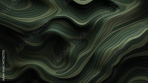 Forest Green and Brown Abstract Pattern Wallpaper