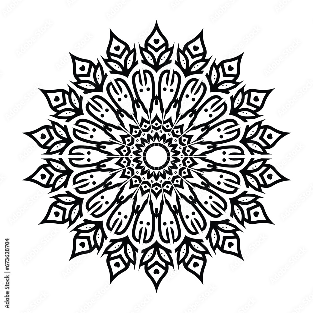 hand-drawn lotus flower mandala art style with creative black and white color background design vector in abstract luxury hand-drawn lotus flower mandala art style with creative black and white color background design vector in abstract luxury