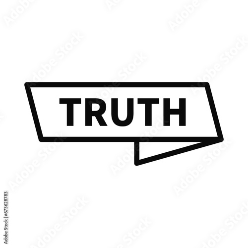 Truth Stamp In Black Line Rectangle Ribbon Shape For Information Sign
