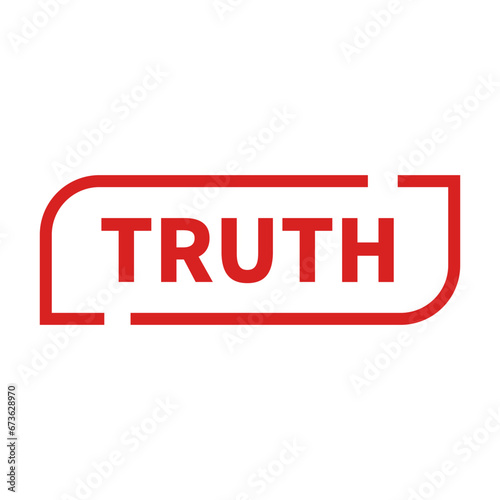 Truth Stamp In Red Rectangle Line Shape For Sign Information
