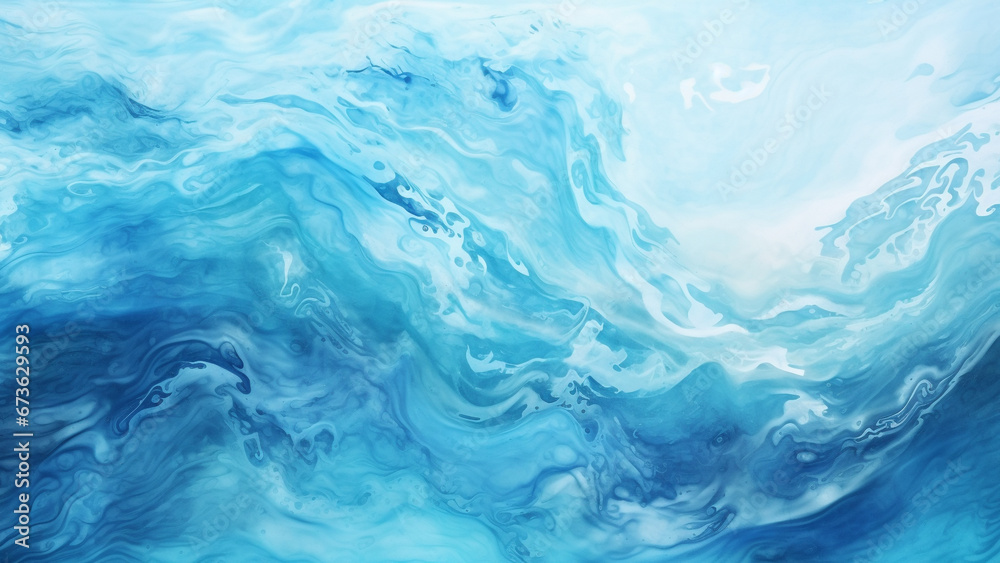 Ocean Blue and Aqua Abstract Pattern Wallpaper