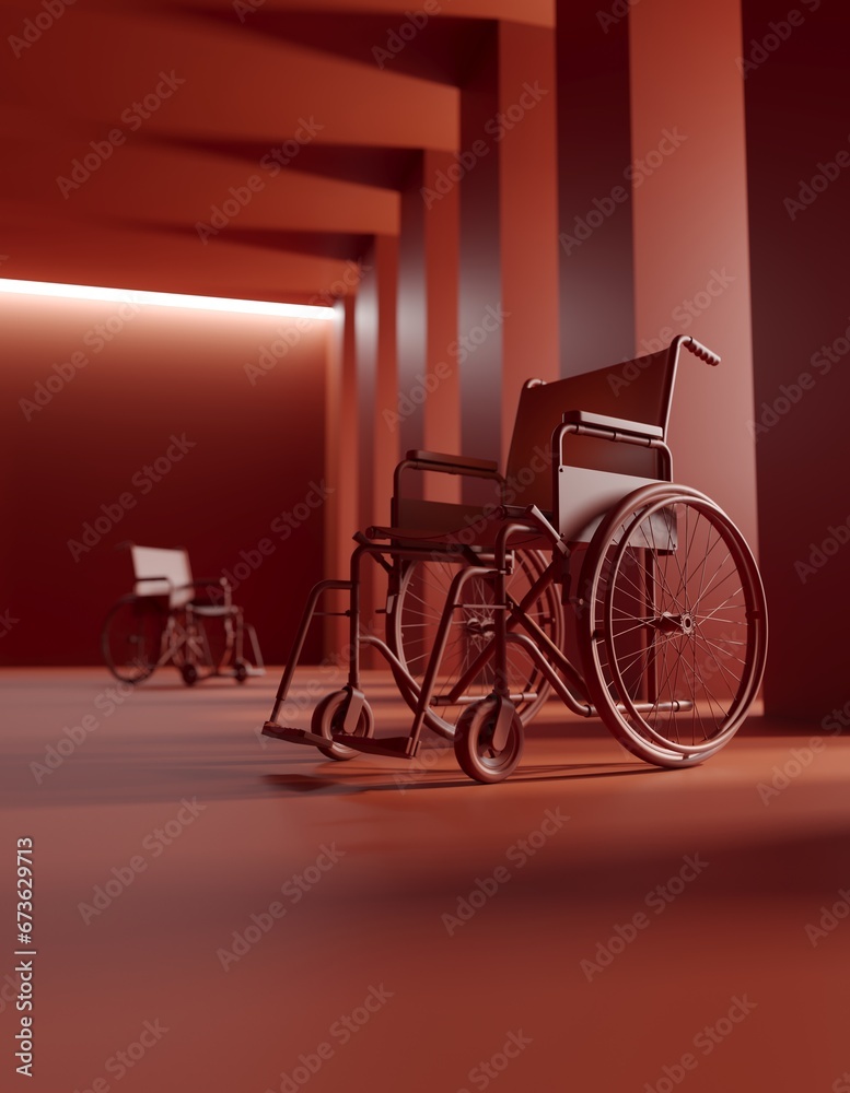 wheelchair or wheelchair, 3 d rendering, computer digital drawing. wheelchair or wheelchair, 3 d rendering, computer digital drawing.