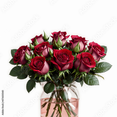 bouquet of red roses isolated on white