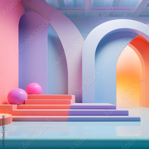 Colorful and vivid creative interior design, Generative AI © JWCreative