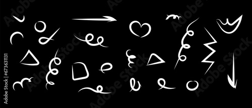 Fun colorful line doodle pattern. Creative art children or childish skribbl design with basic shapes. Vector illustration