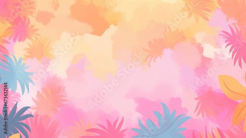 tropical cute happy abstract background material  Generative AI