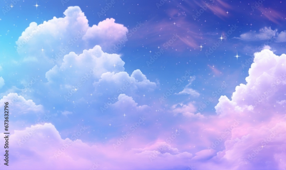 Fantasy sky star cloud background material gradation, Generative AI