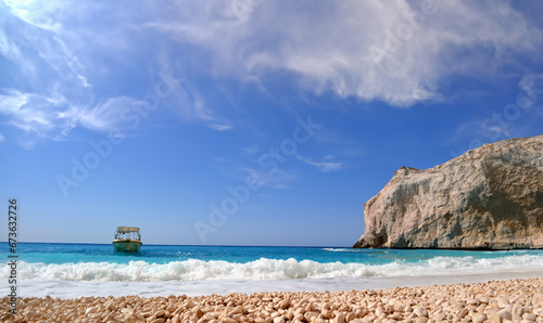 Green and White Boat in Body of Water