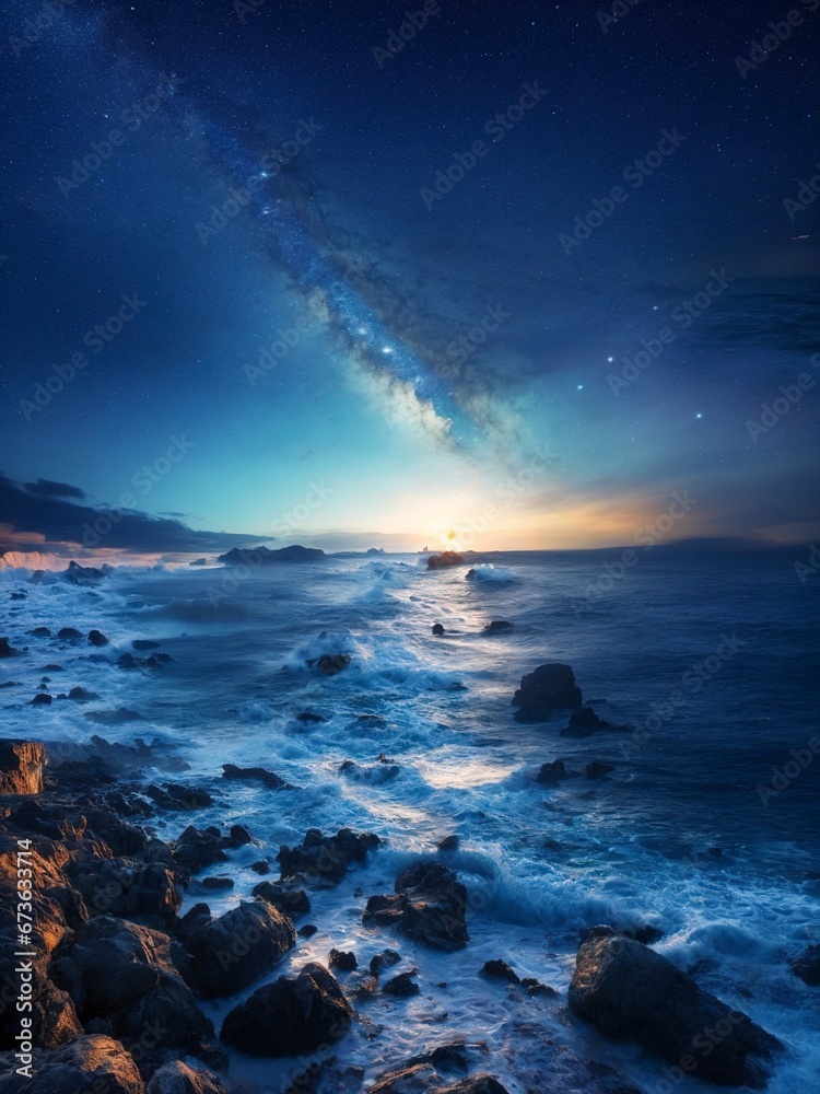 海と星空