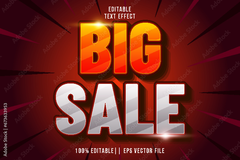 Big Sale Editable Text Effect 3D Gradient Style