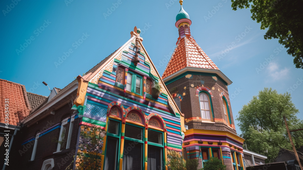 Obraz premium a church in the style of Dutch tradition