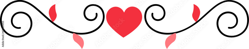 heart shape border for valentine isolated on transparent background