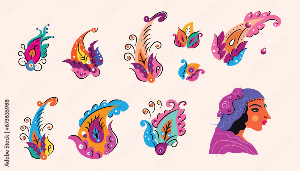 Obraz premium Traditional Indian festival Diwali. Happy Festival of lights Deepavali Template banner, poster, greeting card Festive Burning diya graphic design background Vector abstract flat illustration