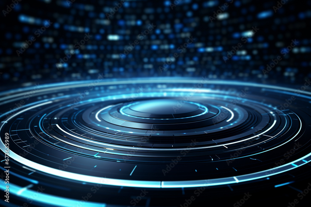 Glowing digital circle, energy source. Glowing digital circle, energy source.