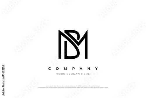 Initial Letter BM Logo or MB Monogram Logo Design