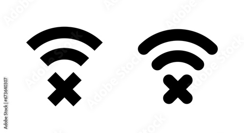 Offline, disconnect wireless network icon vector