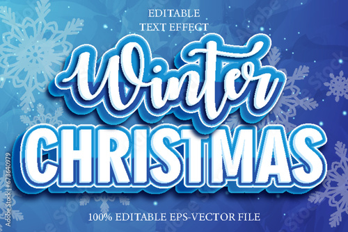 Winter Christmas Editable 3D Emboss Style