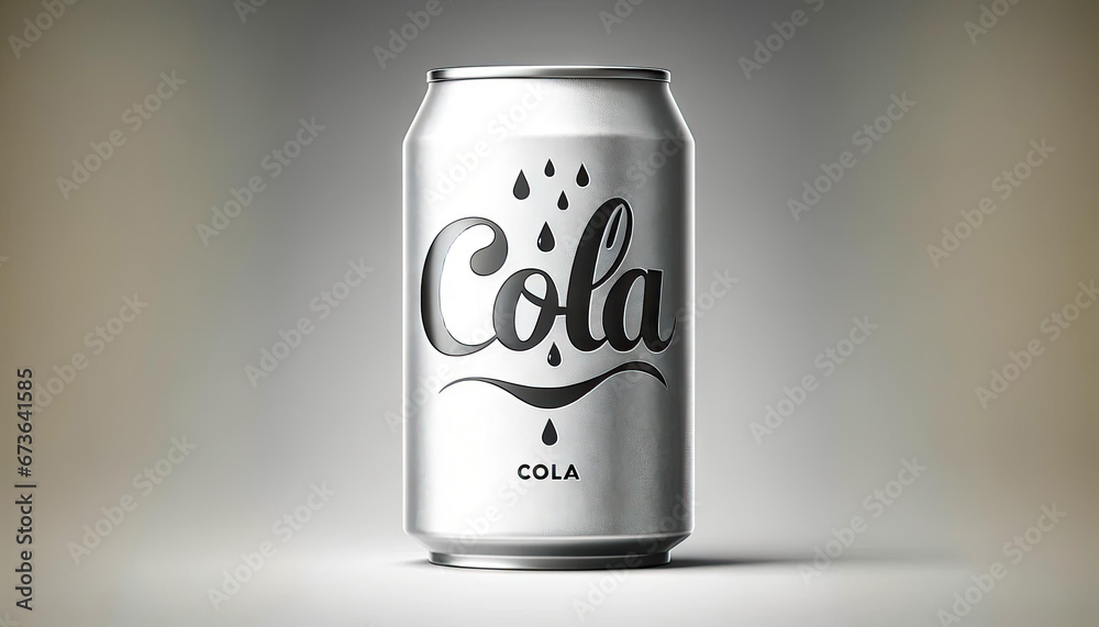 Contemporary Cola Can with Stylish Text and Matte Finish, Single-Colored Background for Product Highlight Contemporary Cola Can with Stylish Text and Matte Finish, Single-Colored Background for Product Highlight