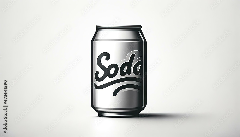 Contemporary Soda Can Graphic with Clean 'Soda' Text Contemporary Soda Can Graphic with Clean 'Soda' Text