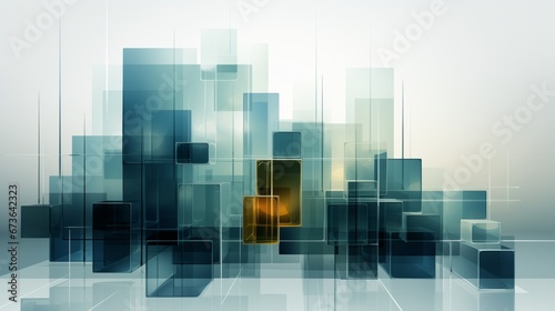 abstract graphic background of blue cubes and tiles