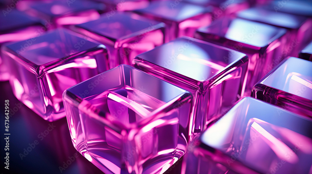 Lustrous Purple Crystal Cubes Illuminated with Intense Light Creating Mesmerizing Abstract Patterns Lustrous Purple Crystal Cubes Illuminated with Intense Light Creating Mesmerizing Abstract Patterns