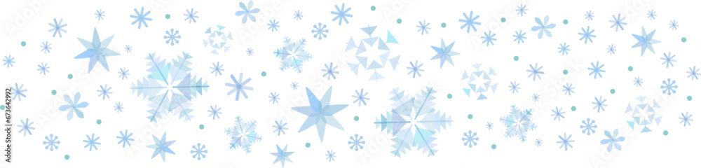 クリスマスに使える水色の雪の結晶のベクター背景画像