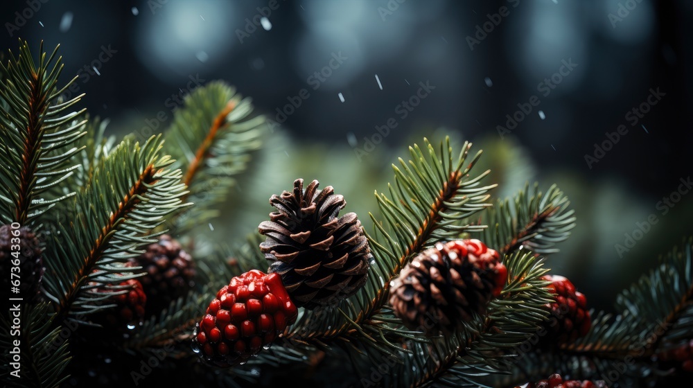 Realistic Christmas Tree Branches Background, Merry Christmas Background ,Hd Background