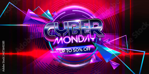 Cyber monday hottest deal ecommerce neon background
