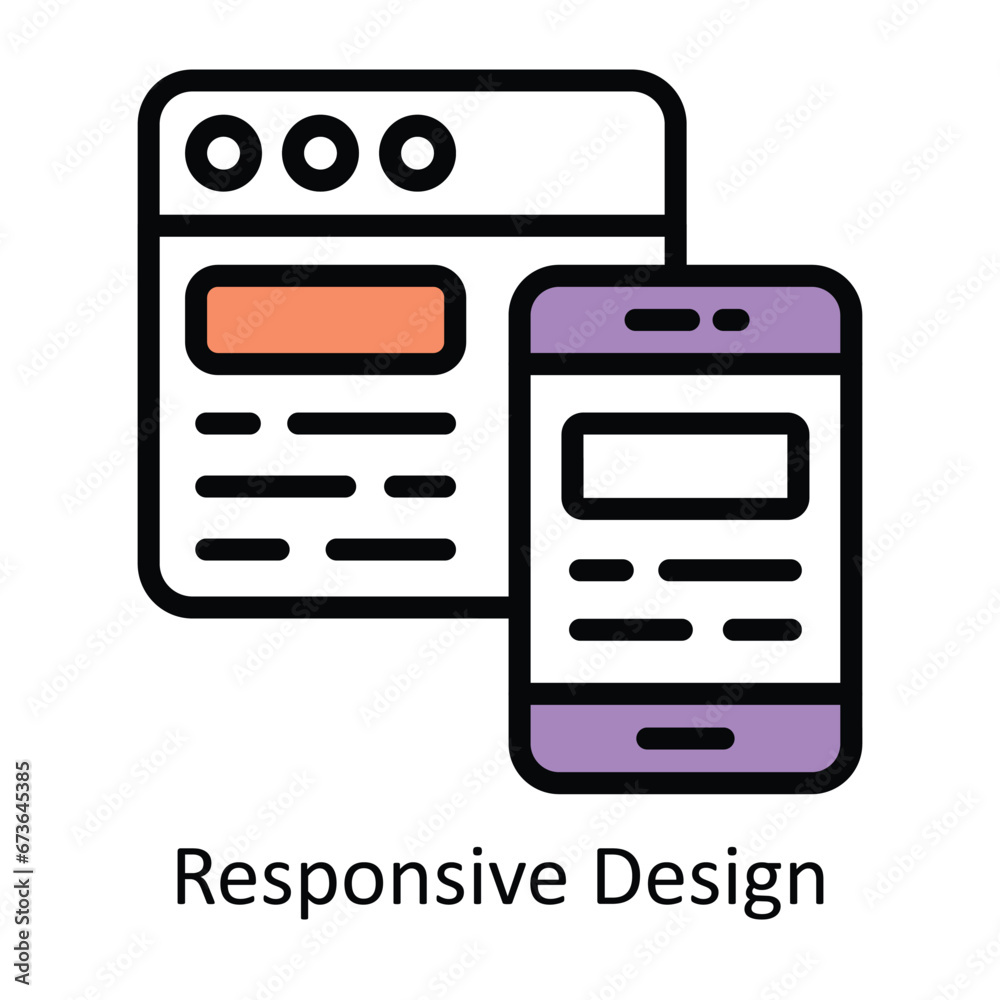 Responsive Design vector Filled outline Design illustration. Symbol on White background EPS 10 File Responsive Design vector Filled outline Design illustration. Symbol on White background EPS 10 File