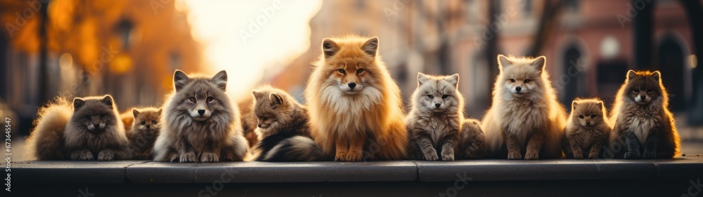 Obraz premium Animals wildlife in the urban city. Generative AI