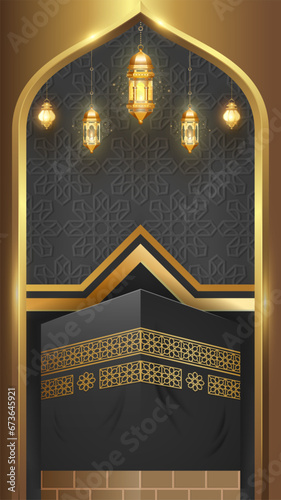 Islamic luxury black gold background