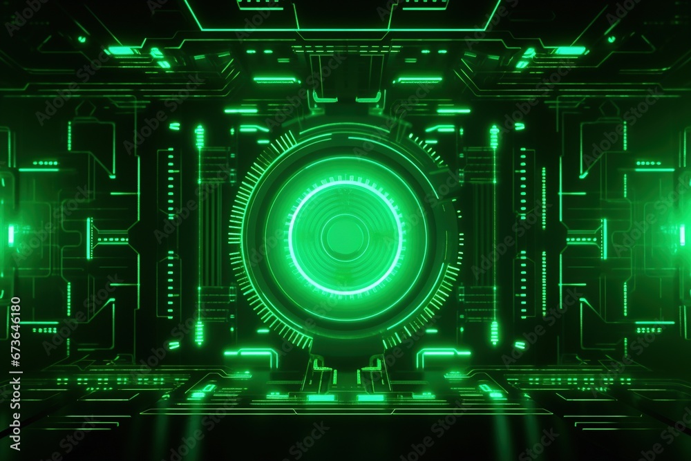 Abstract technology hud interface hologram elements neon lights, circle percent vitality innovation on hi tech future design Abstract technology hud interface hologram elements neon lights, circle percent vitality innovation on hi tech future design