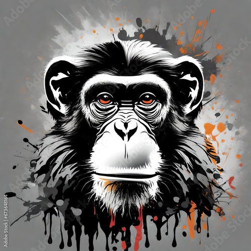portrait of a monkey   gorilla  background