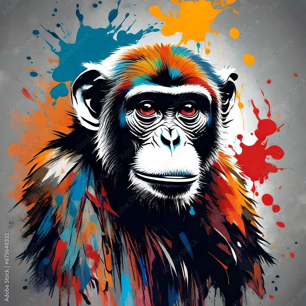 portrait of a monkey , gorilla ,background