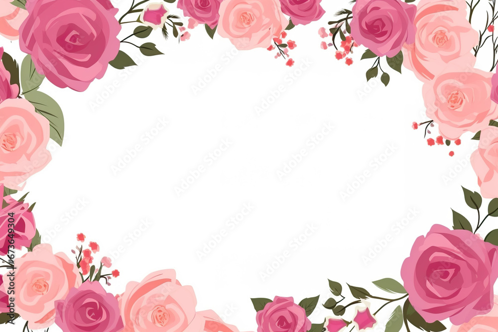 Frame background with roses