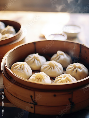 Chinese food xiaolongbao,created with Generative AI tecnology.