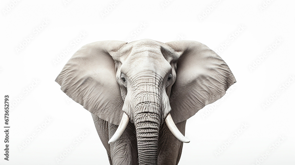 African elephant on white background. Made with generative ai