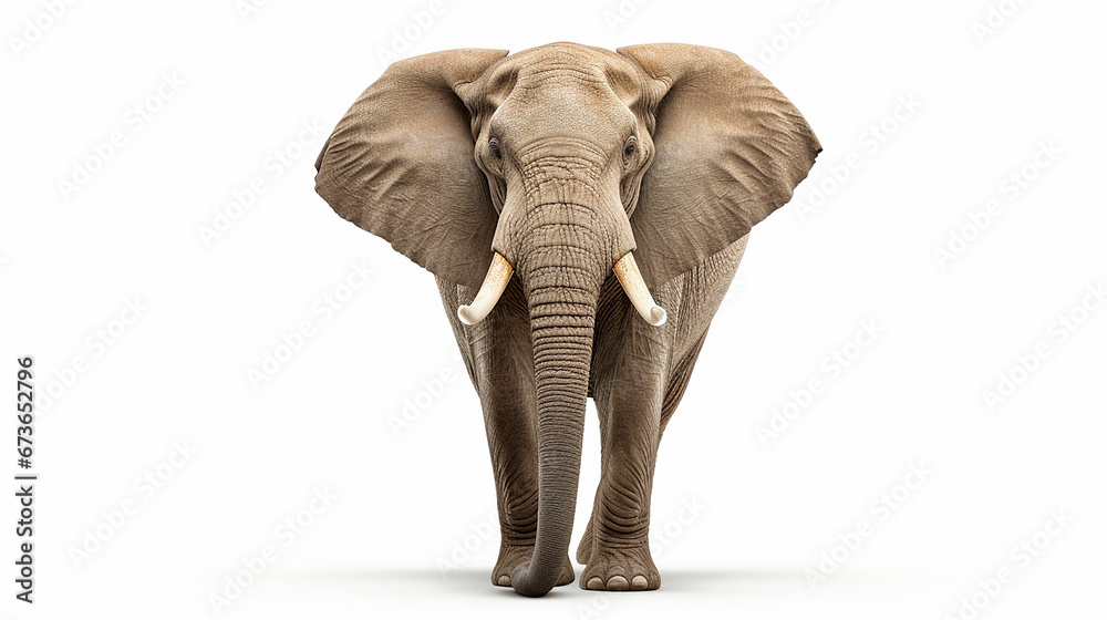 Obraz premium African elephant on white background. Made with generative ai
