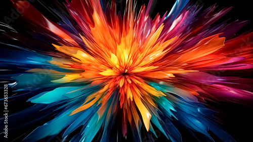 Colorful explosion on black background.
