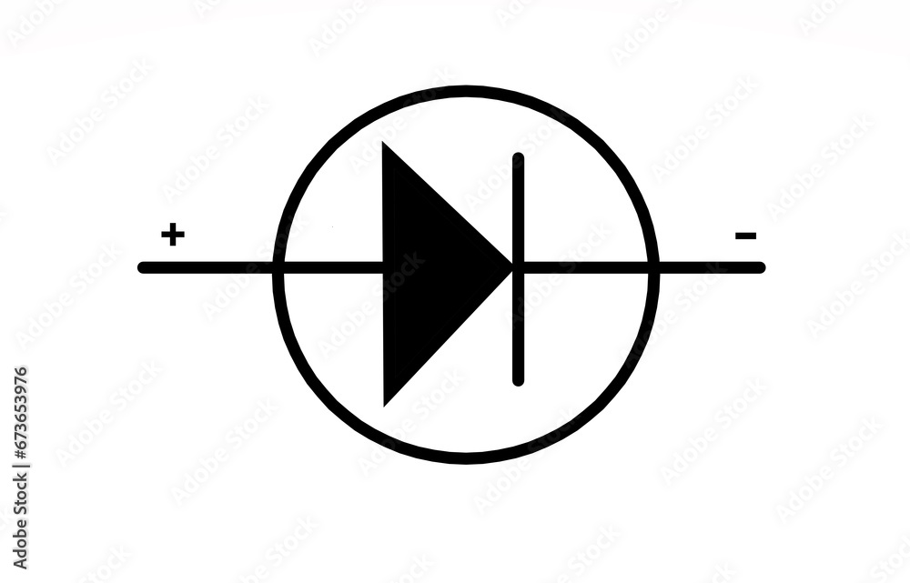 Image representing a diode. Electronic symbol of a semiconductor in electronic diagrams Image representing a diode. Electronic symbol of a semiconductor in electronic diagrams