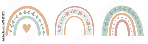 Boho baby rainbow set. Boho color rainbow for your project.