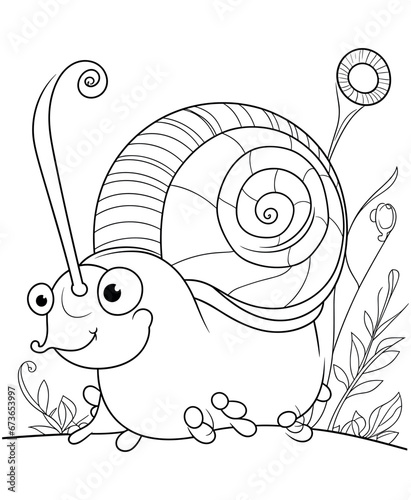 children a snail coloring page