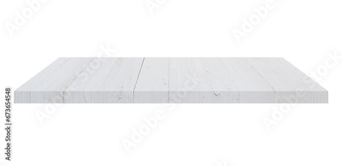 old wood shelves table isolated on transparent background. Png realistic design element. photo