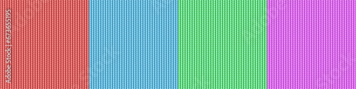 Realistic knitted pattern. Knit seamless texture cozy wool yarn fashion fabric, woolen jumper background, crochet sweater or blanket jacquard textures decent vector illustration