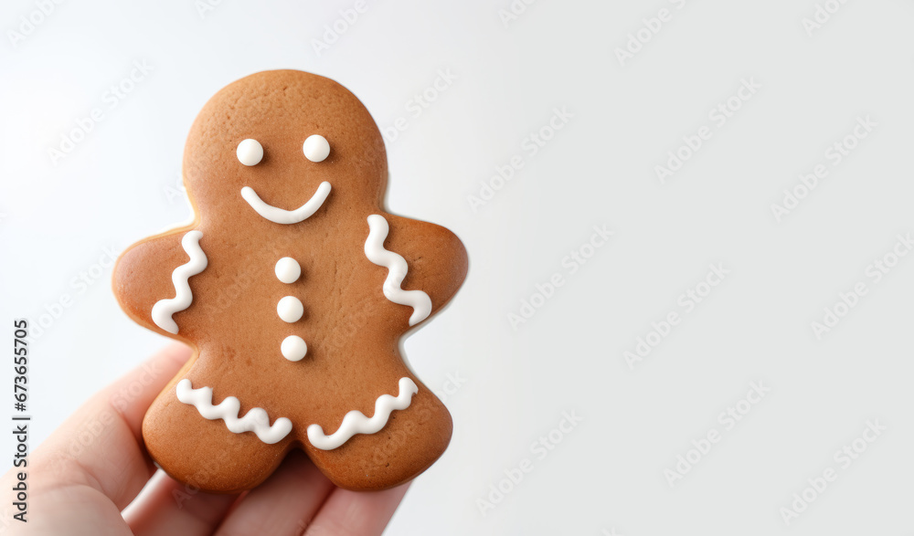 Gingerbread Cookie Elegance: Sweet Festive Delight on White Gingerbread Cookie Elegance: Sweet Festive Delight on White