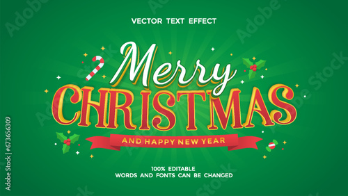 merry christmas editable 3d text effect