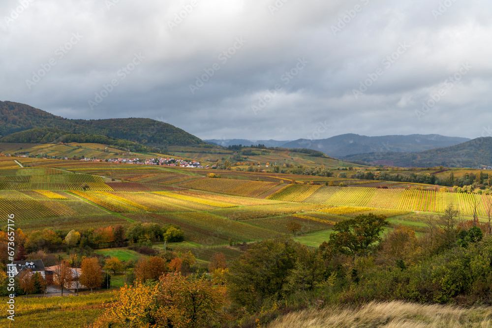 Fototapeta premium landscape in the mountains with a sunlit spot
